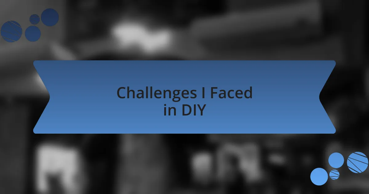 Challenges I Faced in DIY