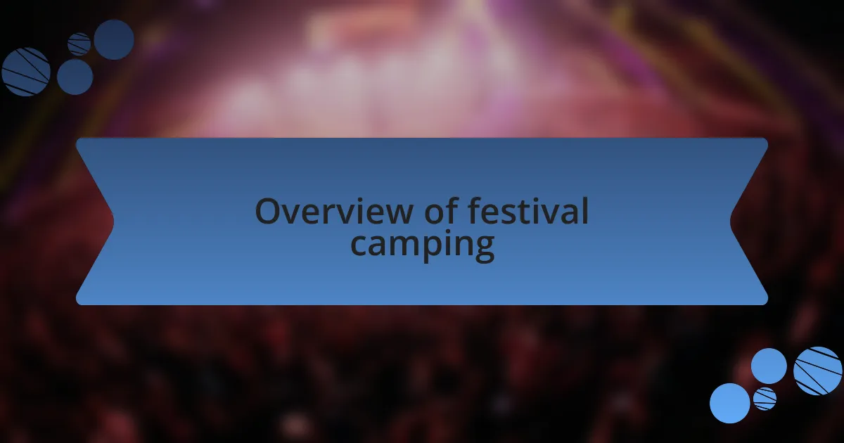 Overview of festival camping